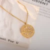 Zircon Titanium Steel Timepiece Shape Necklace