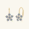 1.2 Carat 925 Sterling Silver Moissanite Flower Huggie Earrings