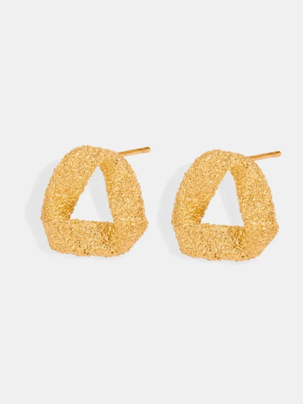 Gold-Plated Geometric Stud Earrings