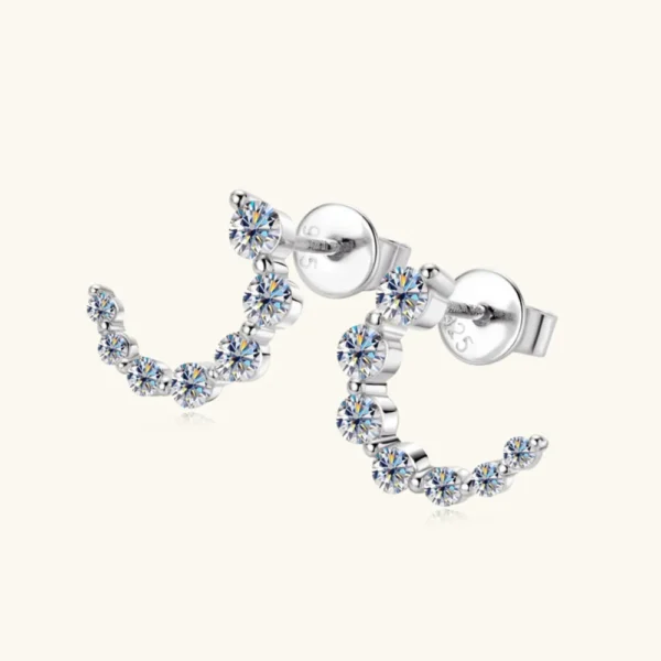 539556148 925 Sterling Silver Inlaid Moissanite Stud Earrings