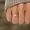 925 Sterling Silver Enamel Flower Ring
