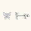 Moissanite 925 Sterling Silver Butterfly Stud Earrings