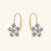 1.2 Carat 925 Sterling Silver Moissanite Flower Huggie Earrings