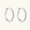 925 Sterling Silver Moissanite Huggie Earrings