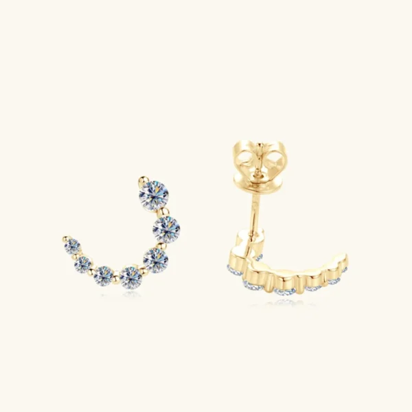 539556144 925 Sterling Silver Inlaid Moissanite Stud Earrings