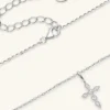 925 Sterling Silver Moissanite Cross Pendant Necklace