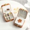 Casegrace PU Leather Mini Jewelry Box Organizer for Jewelry Earrings Necklace Ring Storage Casket Travel Portable Jewellery Case