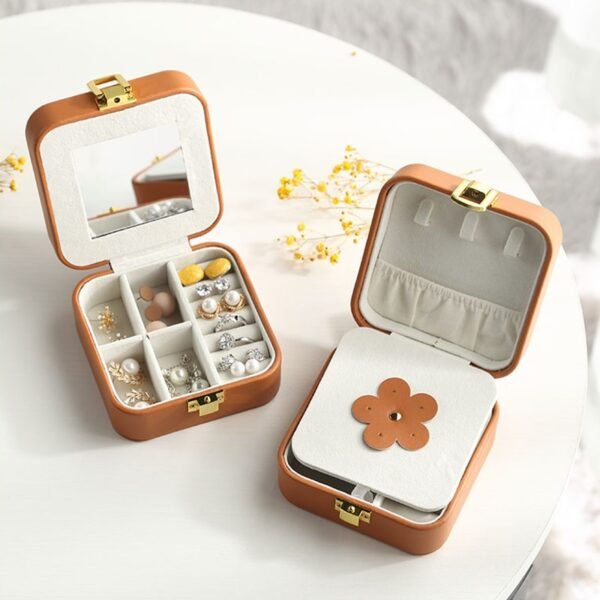 Casegrace PU Leather Mini Jewelry Box Organizer for Jewelry Earrings Necklace Ring Storage Casket Travel Portable Jewellery Case