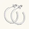 Inlaid Moissanite 925 Sterling Silver C-Hoop Earrings