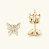 Moissanite 925 Sterling Silver Butterfly Stud Earrings