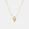 Fashionable and minimalist heart-shaped necklace with titanium steel plated 18K real gold necklace