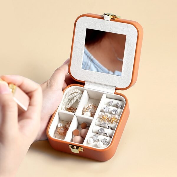 Casegrace PU Leather Mini Jewelry Box Organizer for Jewelry Earrings Necklace Ring Storage Casket Travel Portable Jewellery Case