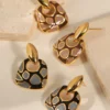 Geometric glazed enamel leopard print earrings fashionable and elegant accessories