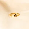 925 Sterling Silver Enamel Flower Ring