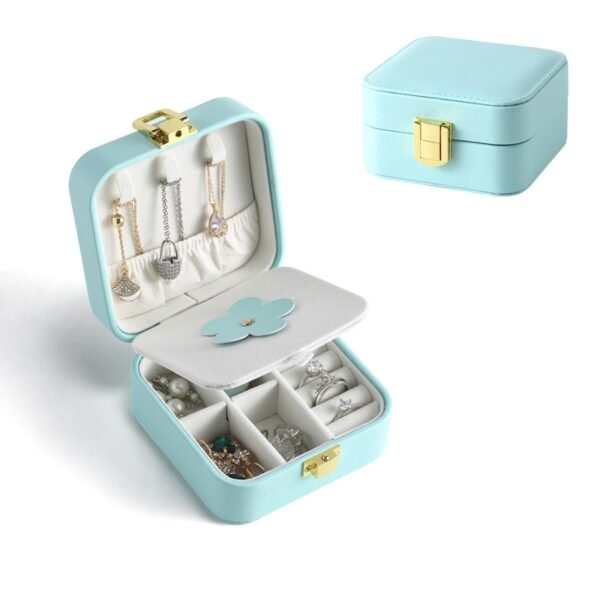 Casegrace PU Leather Mini Jewelry Box Organizer for Jewelry Earrings Necklace Ring Storage Casket Travel Portable Jewellery Case