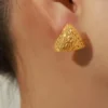 Gold-Plated Geometric Stud Earrings