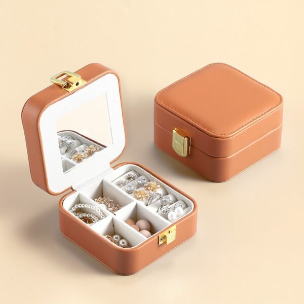 Casegrace PU Leather Mini Jewelry Box Organizer for Jewelry Earrings Necklace Ring Storage Casket Travel Portable Jewellery Case