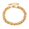 Through body titanium steel Non-fading tri-colour thick bracelet gold niche jewellery female