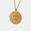 Zircon Titanium Steel Timepiece Shape Necklace