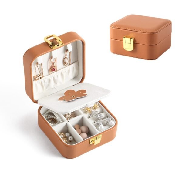 Casegrace PU Leather Mini Jewelry Box Organizer for Jewelry Earrings Necklace Ring Storage Casket Travel Portable Jewellery Case