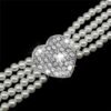 New Puppy Dog Choker Four Rows Pearls Necklace Collar Shiny Rhinestone Heart Shape Pendant Cat Collar Jewellery Pet Supplies