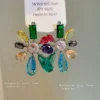 Waterdrop Earring Colorful Flower Earrings for Women Trendy Jewellery Classic Korean Fashion Jewelry