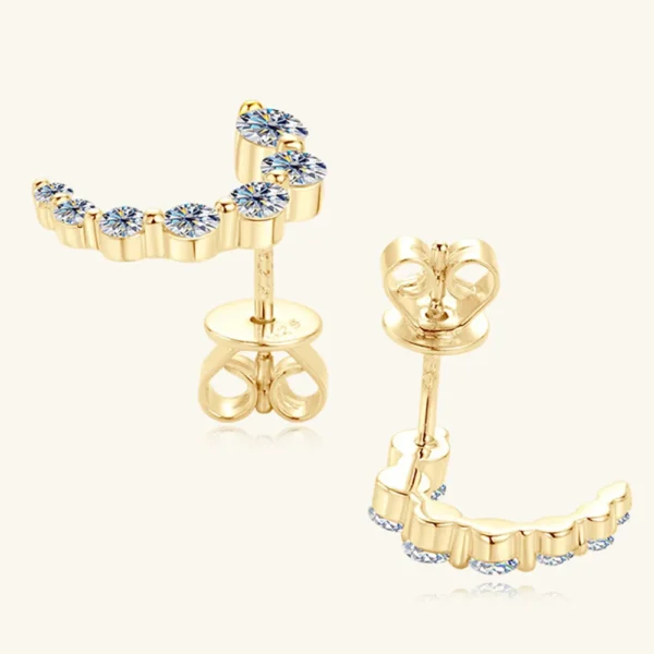 539556145 925 Sterling Silver Inlaid Moissanite Stud Earrings