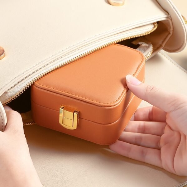 Casegrace PU Leather Mini Jewelry Box Organizer for Jewelry Earrings Necklace Ring Storage Casket Travel Portable Jewellery Case