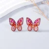 Alloy Inlaid Rhinestone Butterfly Earrings