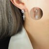 Zircon Copper Geometric Drop Earrings