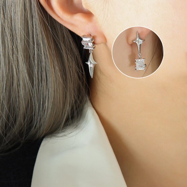 Zircon Copper Geometric Drop Earrings