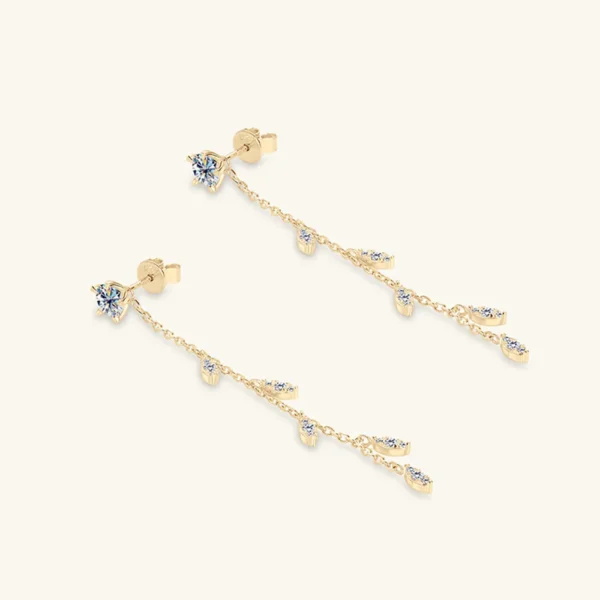 539556303 1.38 Carat Moissanite 925 Sterling Silver Leaf Earrings