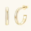 925 Sterling Silver Inlaid Moissanite C-Hoop Earrings