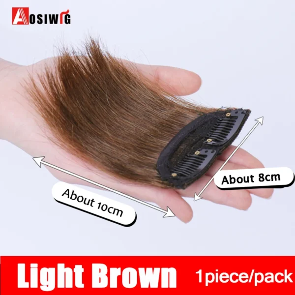 2PC Synthetic Invisible Short Straight Hair Pads Clip In Hair Extension Increase Hair Top Side Cover Hairpiece For Women