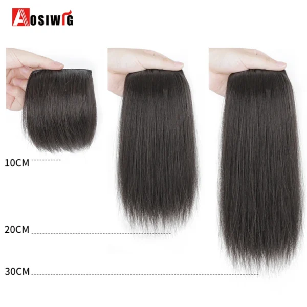 2PC Synthetic Invisible Short Straight Hair Pads Clip In Hair Extension Increase Hair Top Side Cover Hairpiece For Women