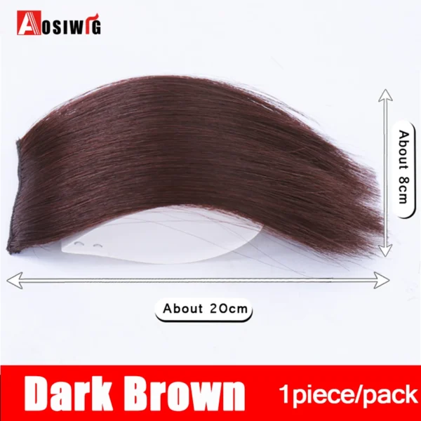 2PC Synthetic Invisible Short Straight Hair Pads Clip In Hair Extension Increase Hair Top Side Cover Hairpiece For Women
