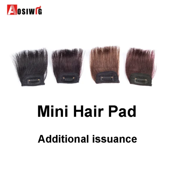 2PC Synthetic Invisible Short Straight Hair Pads Clip In Hair Extension Increase Hair Top Side Cover Hairpiece For Women