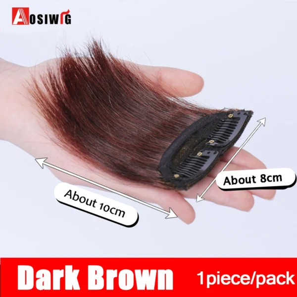 2PC Synthetic Invisible Short Straight Hair Pads Clip In Hair Extension Increase Hair Top Side Cover Hairpiece For Women