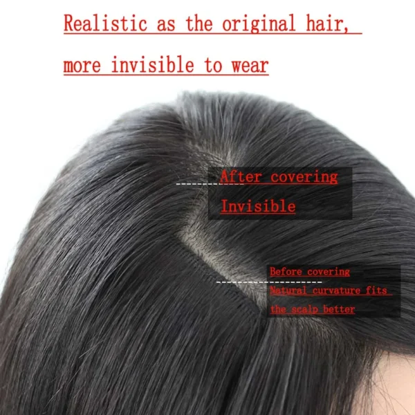 2PC Synthetic Invisible Short Straight Hair Pads Clip In Hair Extension Increase Hair Top Side Cover Hairpiece For Women