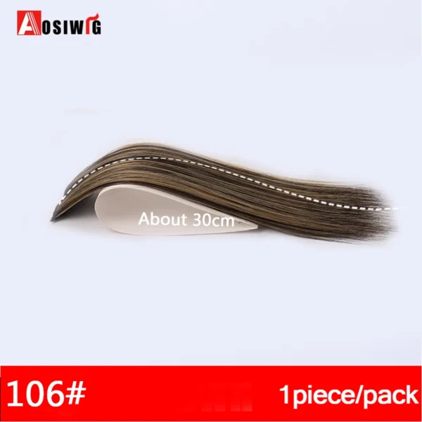 2PC Synthetic Invisible Short Straight Hair Pads Clip In Hair Extension Increase Hair Top Side Cover Hairpiece For Women