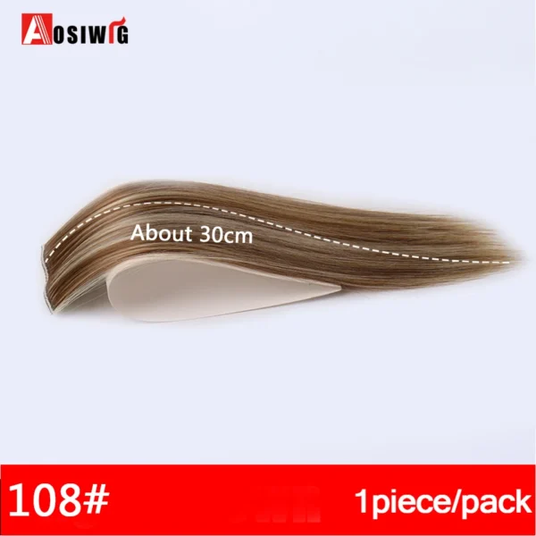 2PC Synthetic Invisible Short Straight Hair Pads Clip In Hair Extension Increase Hair Top Side Cover Hairpiece For Women