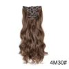 16 Clips 6Pcs/Set Hair Extensions Long Wavy Hairstyle Synthetic Hairpieces Heat Clip-in Body Wave Hair Exten Resistant For Women