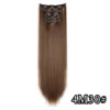 540046422 Black Hair Extensions 24"/60cm 6pcs/set Women Long Straight Synthetic Full Head Clip 16 Clips Ombre Heat Resistant Fiber Hair