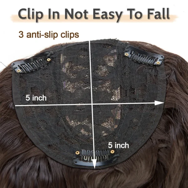 Curly Wave Topper Clip-In Hair Extensionfor Women 20inch Synthetic Corn Wave Secret Toupee Middle Part Thinning Hairpiece