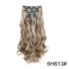 16 Clips 6Pcs/Set Hair Extensions Long Wavy Hairstyle Synthetic Hairpieces Heat Clip-in Body Wave Hair Exten Resistant For Women