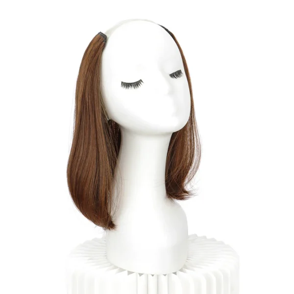 WIGSIN Synthetic Short Straight Hair Pieces Invisible Clip In Hair Pad High Hair Extension Fluffy Volume Hair for Women