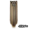 540046424 Black Hair Extensions 24"/60cm 6pcs/set Women Long Straight Synthetic Full Head Clip 16 Clips Ombre Heat Resistant Fiber Hair