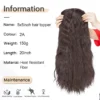 Curly Wave Topper Clip-In Hair Extensionfor Women 20inch Synthetic Corn Wave Secret Toupee Middle Part Thinning Hairpiece
