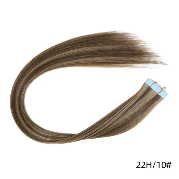 10Pcs Invisible Tape In Straight Hair Extensions Seamless Invisible Adhesive Women Synthetic Straight Tape In Hair Extensions
