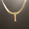 A-Z Alphabet Gold Plated Stainless Steel Pendant Necklace for Women Snake Chain Initial Letter Clavicle Necklaces Collar Jewelry